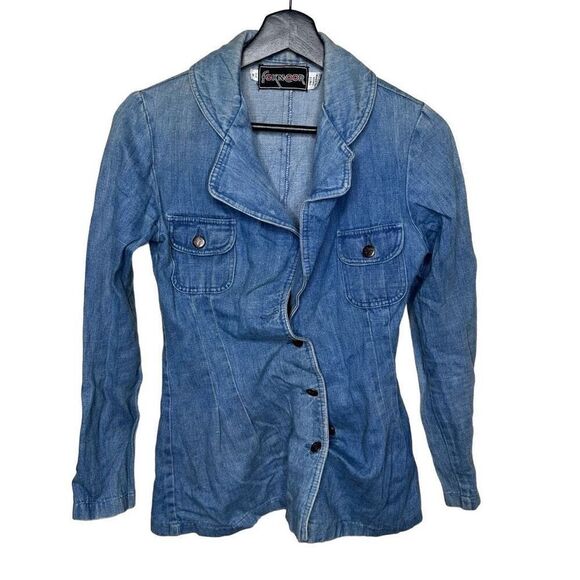 Vintage Foxmoor Denim Long Jacket Womens Medium - Picture 1 of 4